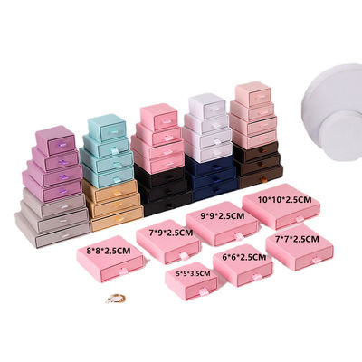 Caja al por mayor de papel de los pendientes del negro de la caja de almacenamiento del collar del anillo de la joyería del papel de Kraft del cajón de la joyería
